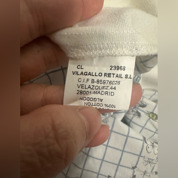 Vilagallo Short Sleeve Blouse Butterfly Insect Pattern size 42 or XL - Picture 5 of 9